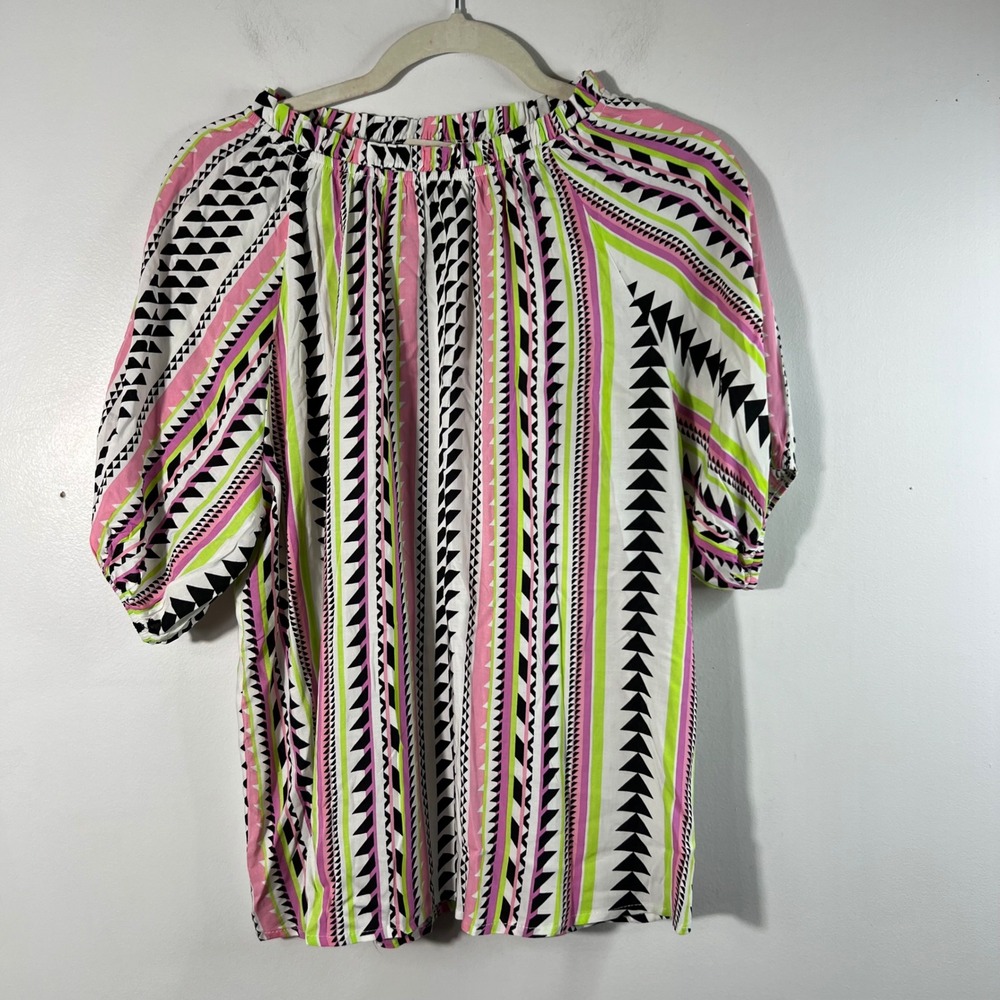 Savanna Jane Womens Geometric Print Boho Off Shoulder Blouse Top Size L
